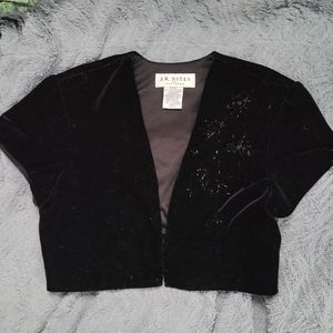Vintage 90s 1990s Balck Velvet Aesthetic Cottagecore Coquette Top Shirt Blouse